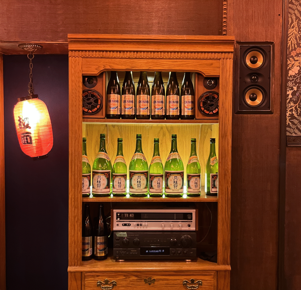 curio cabinet in Vancouver izakaya